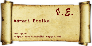 Váradi Etelka névjegykártya